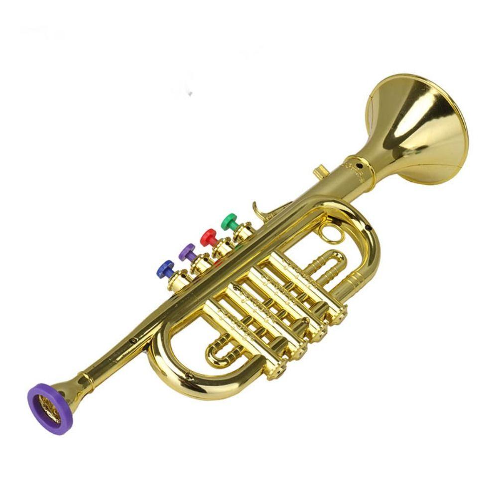 Silver Gold Children Toy Trumpet Four-tone Musical Instruments Kids Saxophone Toy  Family Fun