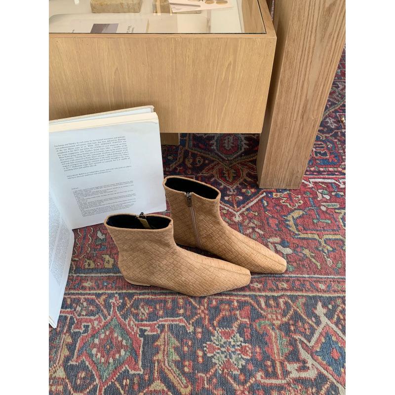 

Замшевые универсальные ботильоны на толстом каблуке с квадратным носком, женские осенне-зимние бархатные новые ботинки-мартин, корейские ботильоны 39 хаки