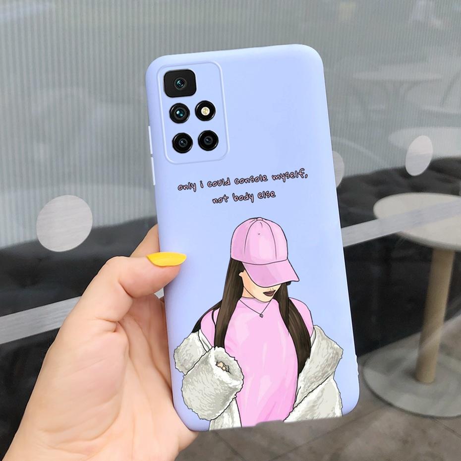 Case For Redmi 10 2022 Stylish Girl Flower Painted Cover For Xiaomi Redmi 10 Coque Fundas Redmi10 4G Soft Silicone Bumper