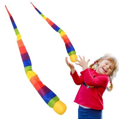 Rainbow Tail Ball Eco-Friendly Fabric Sandbag Meteor Ball Safe Catch Tail Soft Ball Kindergarten School Sensory Training Kid Toy