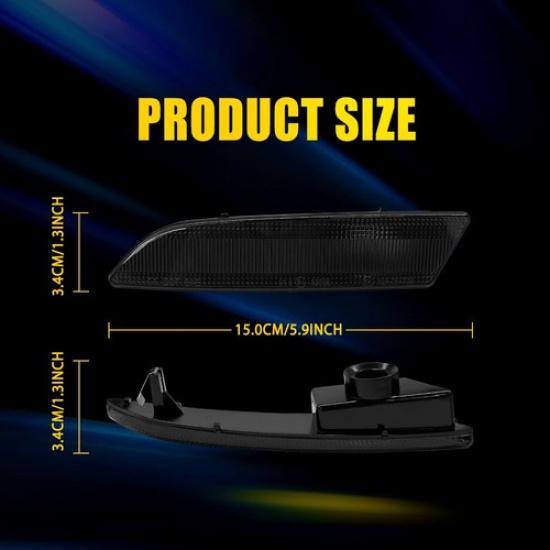 4X Smoked Len Front Side Marker Light Housing For 2004-2008 Chrysler Crossfire J