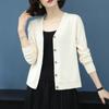 WTEMPO Large Size Long Sleeve Button Sweater Cardigans Solid Color Women's Casual Versatile V-Neck Loose Knitted Cardigans