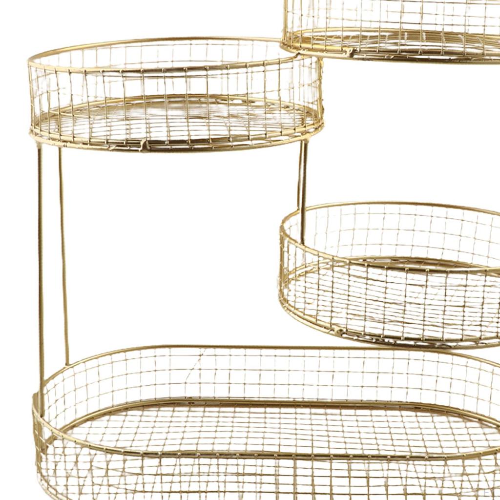 4 Layer Fruit Basket Kitchen Countertop Rack Multiuse Holder Metal Mesh Fruits Stand for Bread