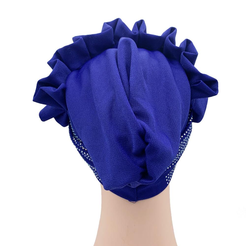 Shiny Diamonds Flower Turban Hat