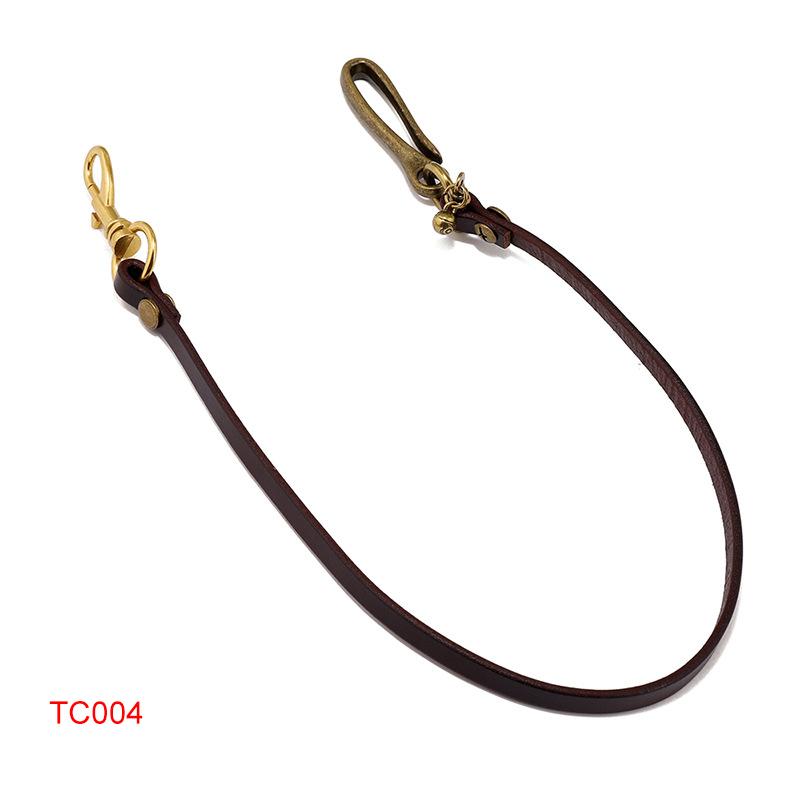 

Hip Hop Keychain Waist Leather Biker Chain Brown Color Rock Punk Trousers Jean Motorcycle Men Jewelry Cross Braid Pants Chains