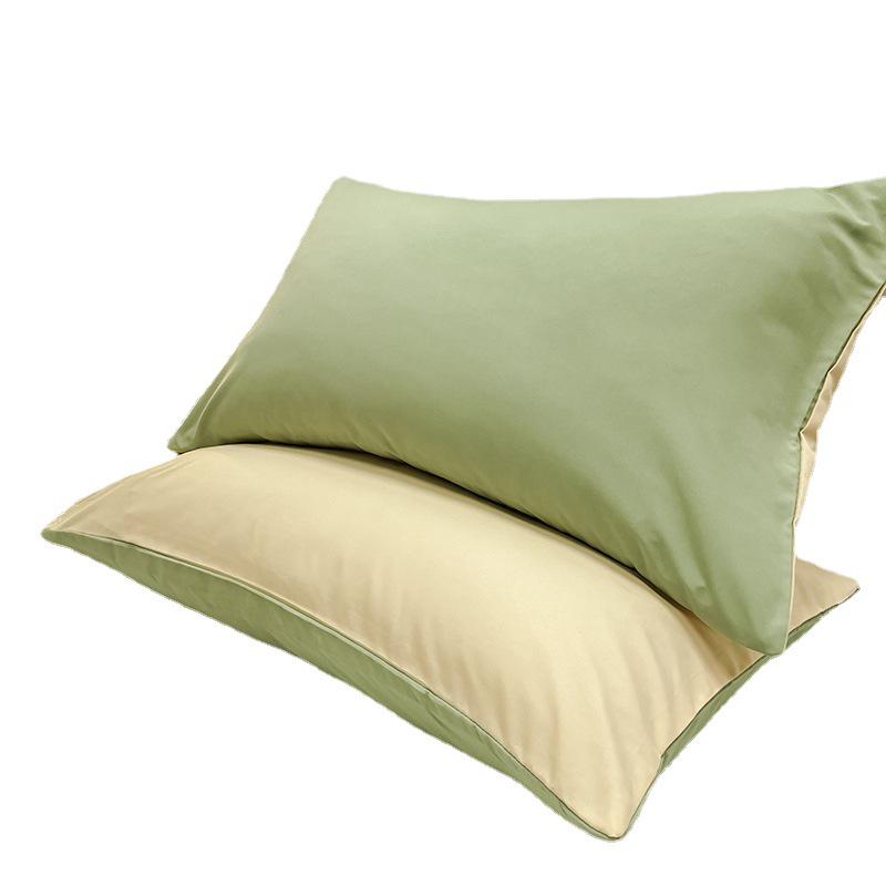 Brushed Solid Color Washed Cotton Pillowcases, Pair, Simple Style, Four Seasons