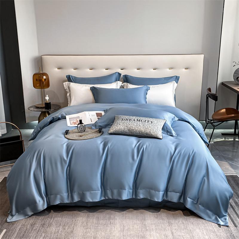 

Набор из четырех предметов Lenzing Tencel Cool, 100 нитей, мытые однотонные пододеяльники 200x230 bed sheets