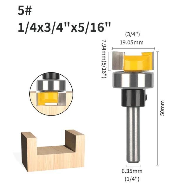Face Mill Carbide Router Bits - 6MM/6.35MM/8MM/D19.05MM Sizes Woodworking Milling Cutters End Mill for Wood Cutting & Shaping