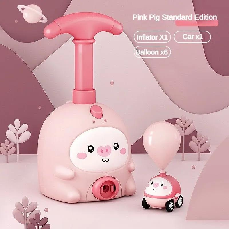 

Animal Air-Powered Balloon Car Toy, Balloon Car Launcher Set with Easy Manual Pump,2-in-1 Races on Ground Flies in Air, Children s Day Birthday Gift розовый