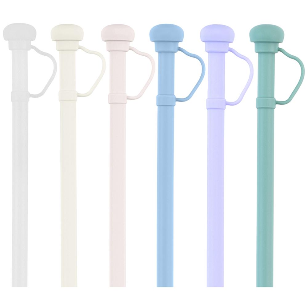 Silicone Long Reusable Straw with Straw Cover Drinking Straw Dustproof Soft Straw for Stanley 20/30/40oz Cup Accessories
