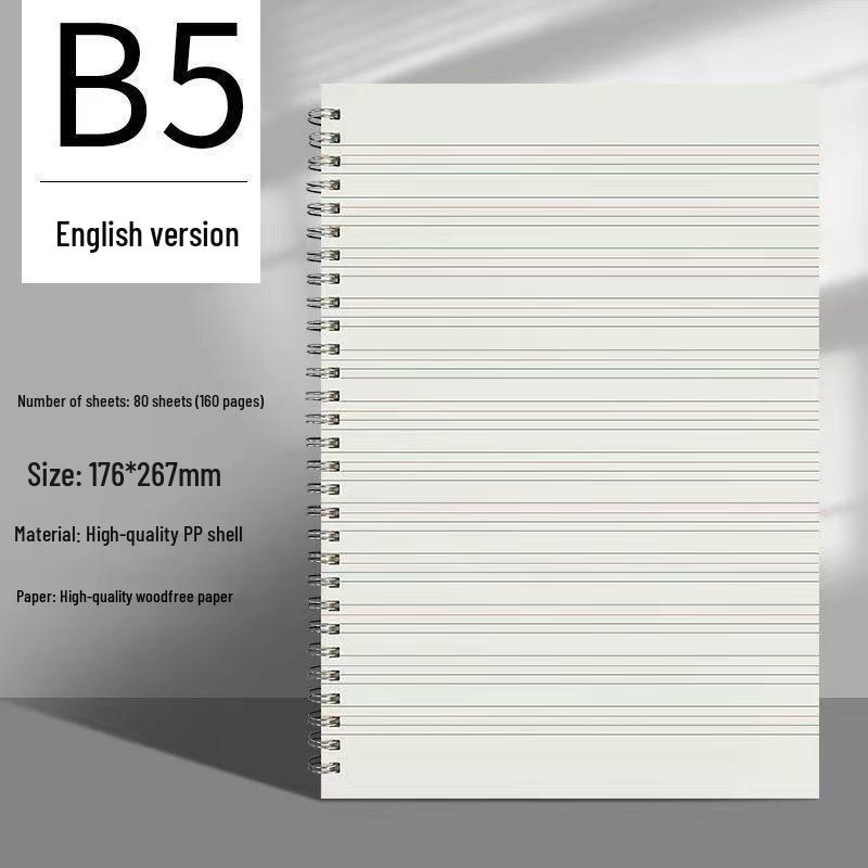 Thick A5/B5 Grid Notebook for Junior & Senior High: Large, Durable, Simple Design