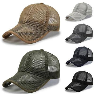 Męski Kapelusz Wędkarski Letni Pełna Siatka Czapka Baseballowa Unisex Czapka Truckerka Czapki Truckerki Szybkoschnąca Czapka do Golfa i Biegania Regulowana Czapka Snapback