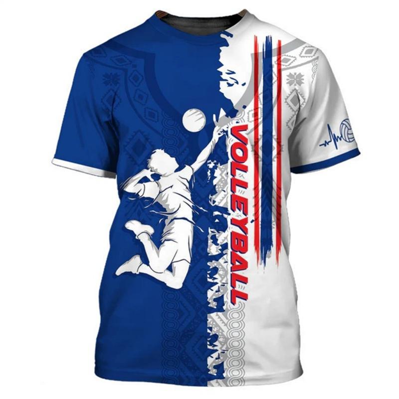 Fashion Volleyball Graphic T Shirts For Men Summer Trendy Custom Name Sports Wear 3D Printed T-shirts Casual Oversized Tees Tops