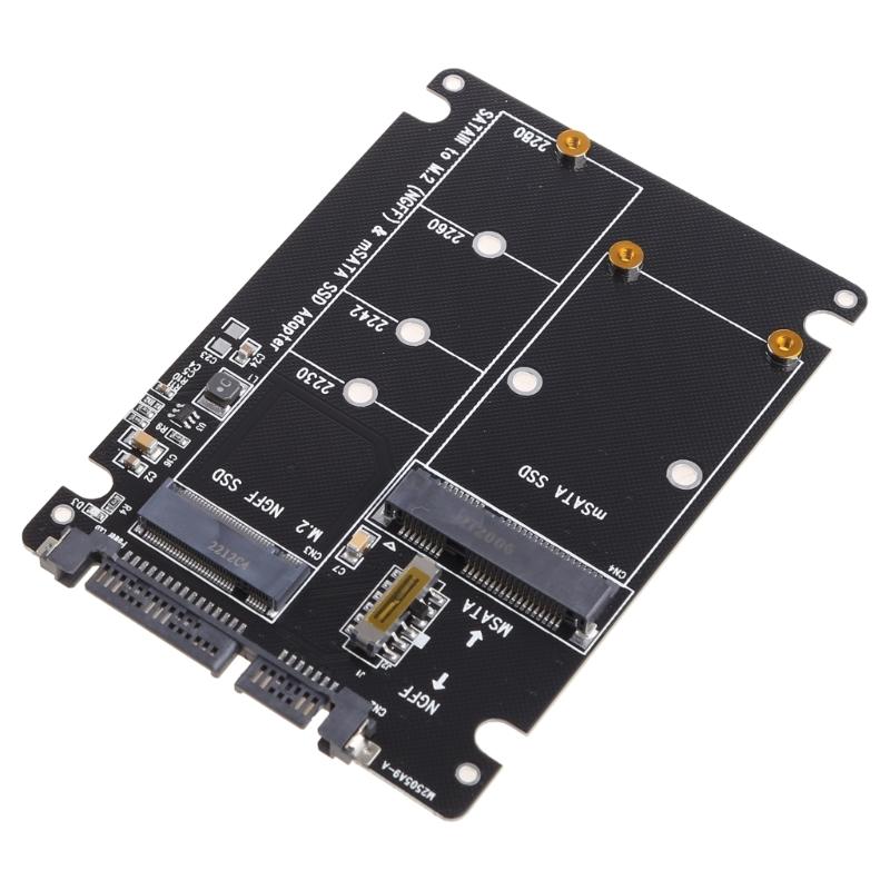 2 In 1 MSATA/for M.2 NGFF To SATA3 Converter Adapter Card for Case Enclosure 2.5 Inch SSD Solid State Disk Drive for PC