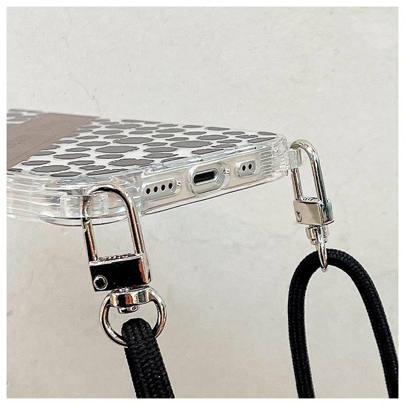Leopard Print Crossbody Phone Case for iPhone 12 to 17/Pro Max with Lanyard