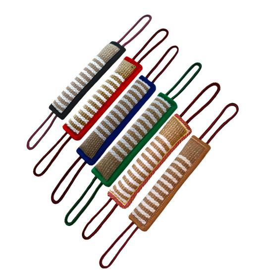 Jucărie de traget pentru câini, model cu dungi, dinți curați, pernă rezistentă din iută pentru mușcături