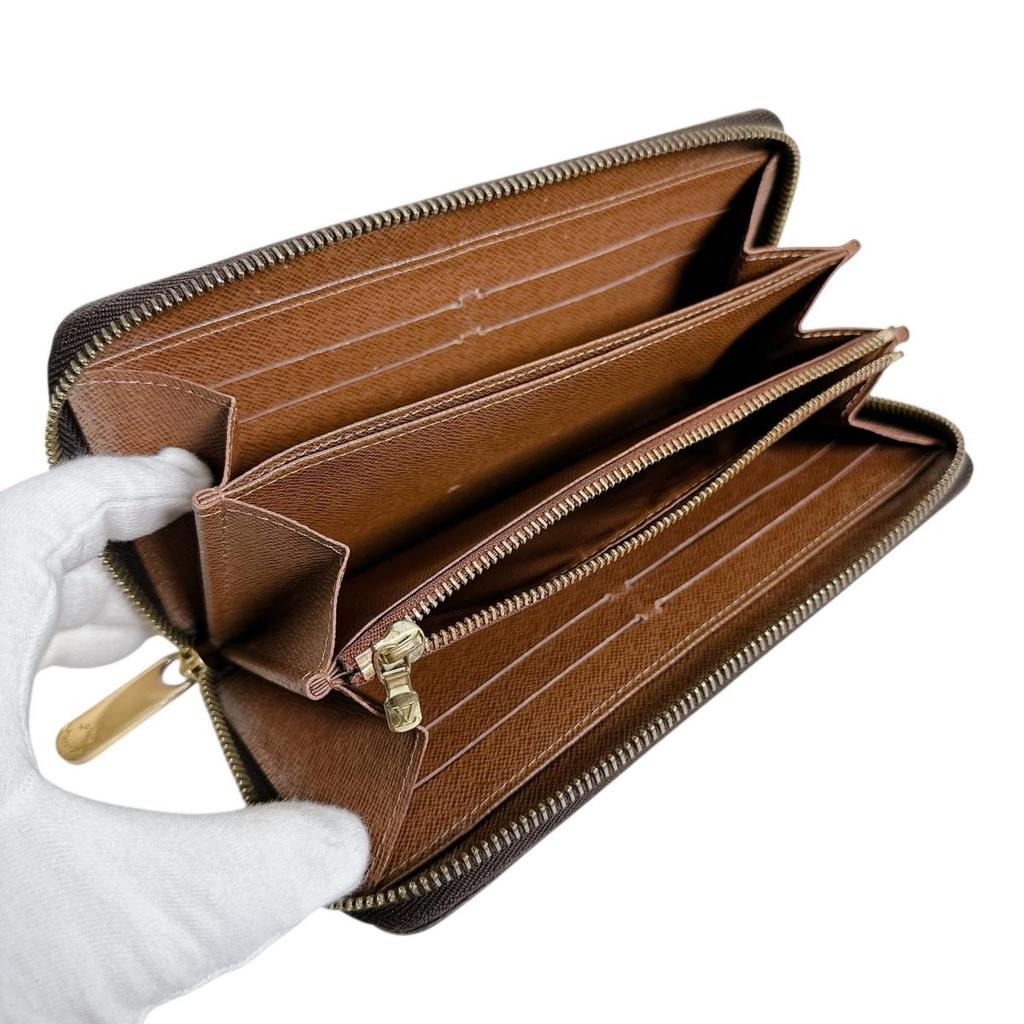 Louis Vuitton Monogram Zip Around Long Wallet Purse Brown Unisex M60017 Used