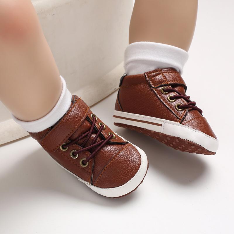 Spring and Autumn 0-1 Years Old Baby Learning Shoes High-top Casual Shoes Leather Baby Shoes Baby Shoes