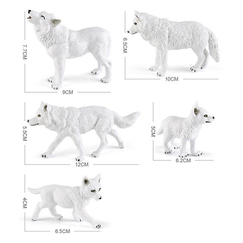 High Quality Pvc Arctic Wolf Figurine Set Including Howling And Standing Wolves