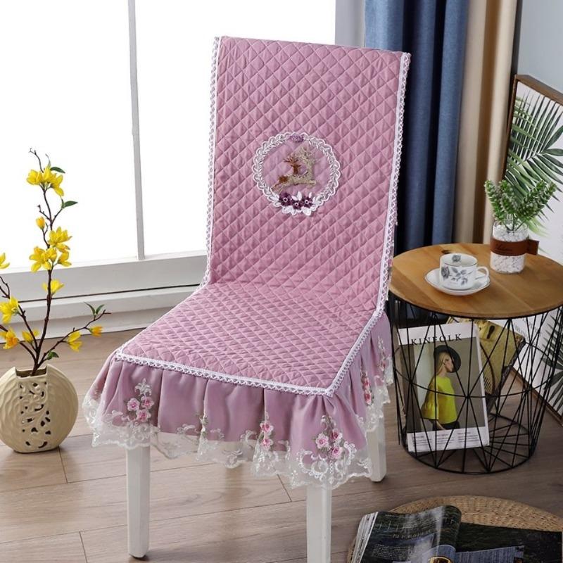 Modern new dining table and chair cushion cover Thickened anti slip chair cushion with integrated body Fabric chair cover for home use, simple winter