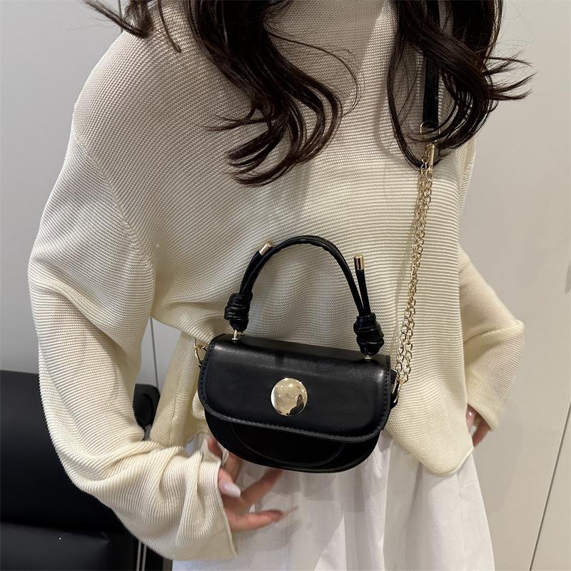 New Saddle Bag 2025 Trendy Mini Pearl Chain Women's Bag Change Simple Lipstick Mobile Phone Bag Shoulder Messenger Bag