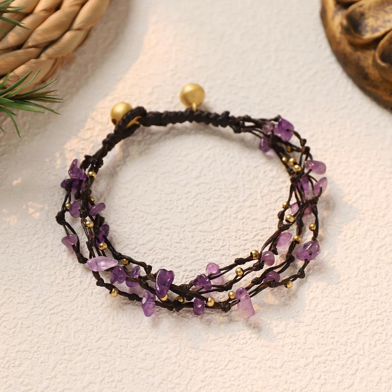 Retro crystal bracelet, multi-layered woven ethnic style bracelet, women s Bohemian bracelet