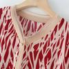 Fashion V-neck Short-sleeved T-shirt Women's Summer Printed Mother Wear Plus Size Middle-aged Blouse
