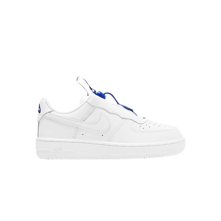 Nike Zapatillas Force 1 Toggle PS blancas Hyper Royal para niños CU5287-100