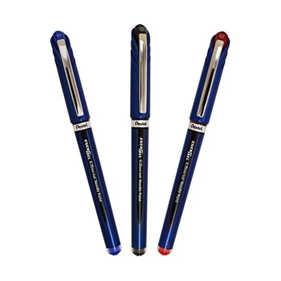Pentel EnerGel Euro Gel Pen, 0.35mm, Blue Barrel, Black Ink, BLN23-A