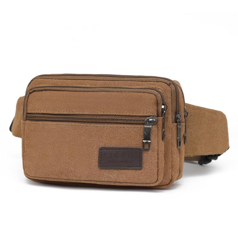 Men's Outdoor Canvas Waist Bag - High Capacity Durable Fanny Pack for Sports & Travel (Water-Resistant Phone Purse)