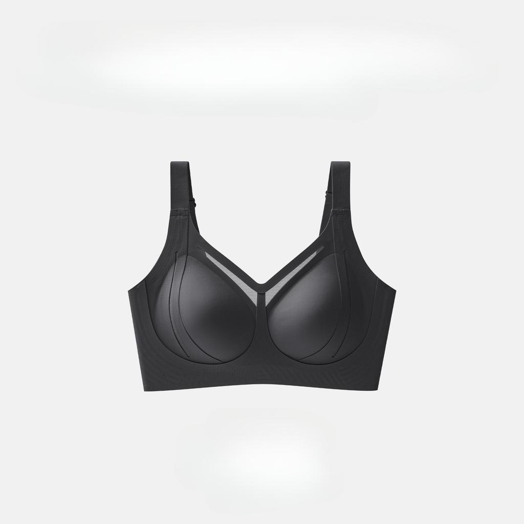 Women Invisible Liquid Foundation Bra Seamless Anti‑Gravity Lift Plus Size Minimizer Bra Thin Large Bust Bra Gather Side Fat