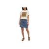 Coach Ss24 Logo Floral Print Round Neck Short Sleeve T-Shirt Women Tops White CQ777-WHT