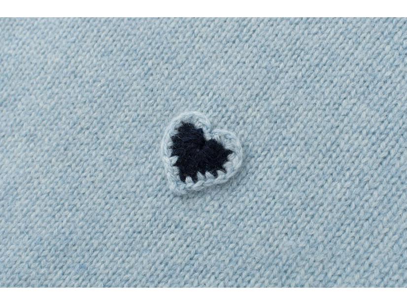 Korean Design 100% Pure Cashmere Heart Sweater - Thick Loose Fit, Versatile Casual Pullover for Women