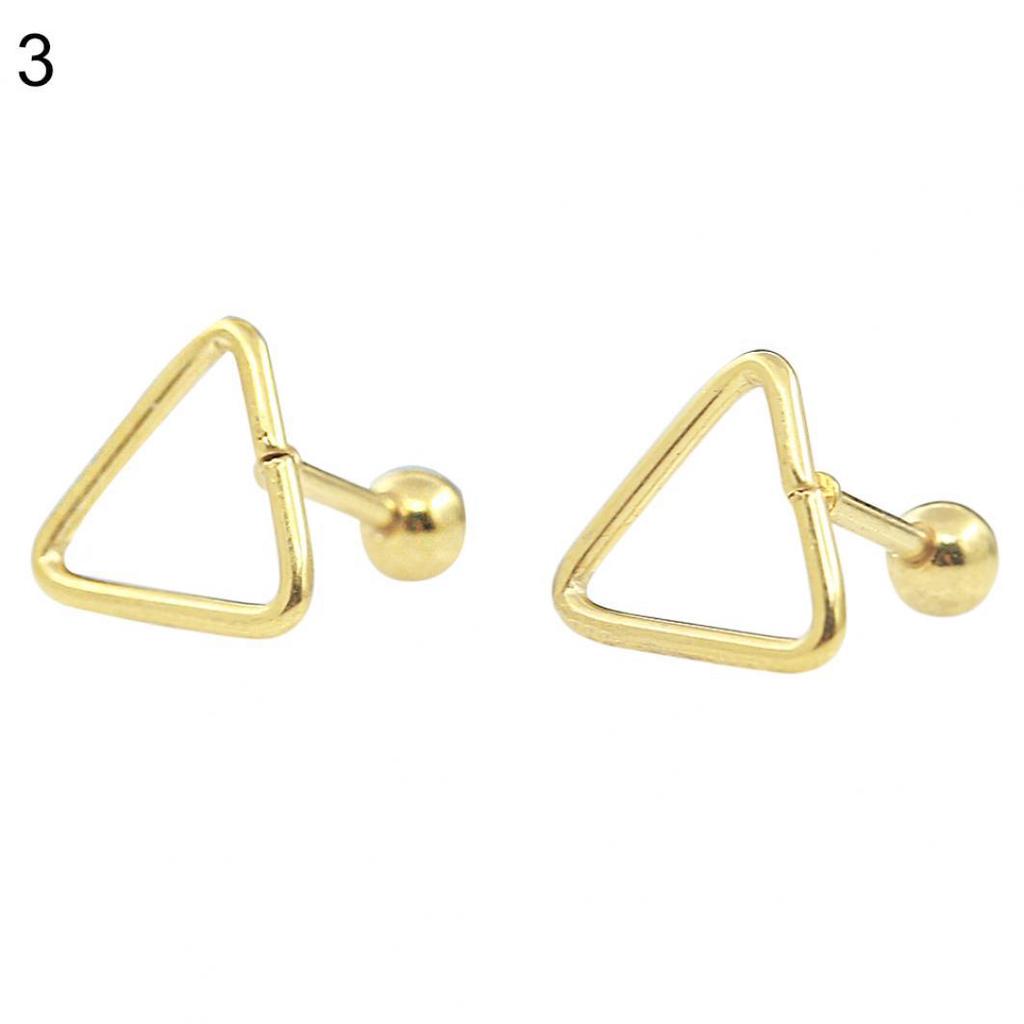 1pair Anti Allergy Women Triangle Ear Studs Fashion Lady Piercing Jewelry