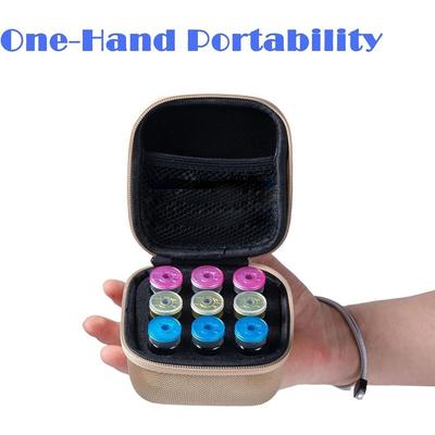 Portable with Hand Strap Insulin Storage Box 9 Slots Space-Saving Design Storage Container Thickened Black Protection Box