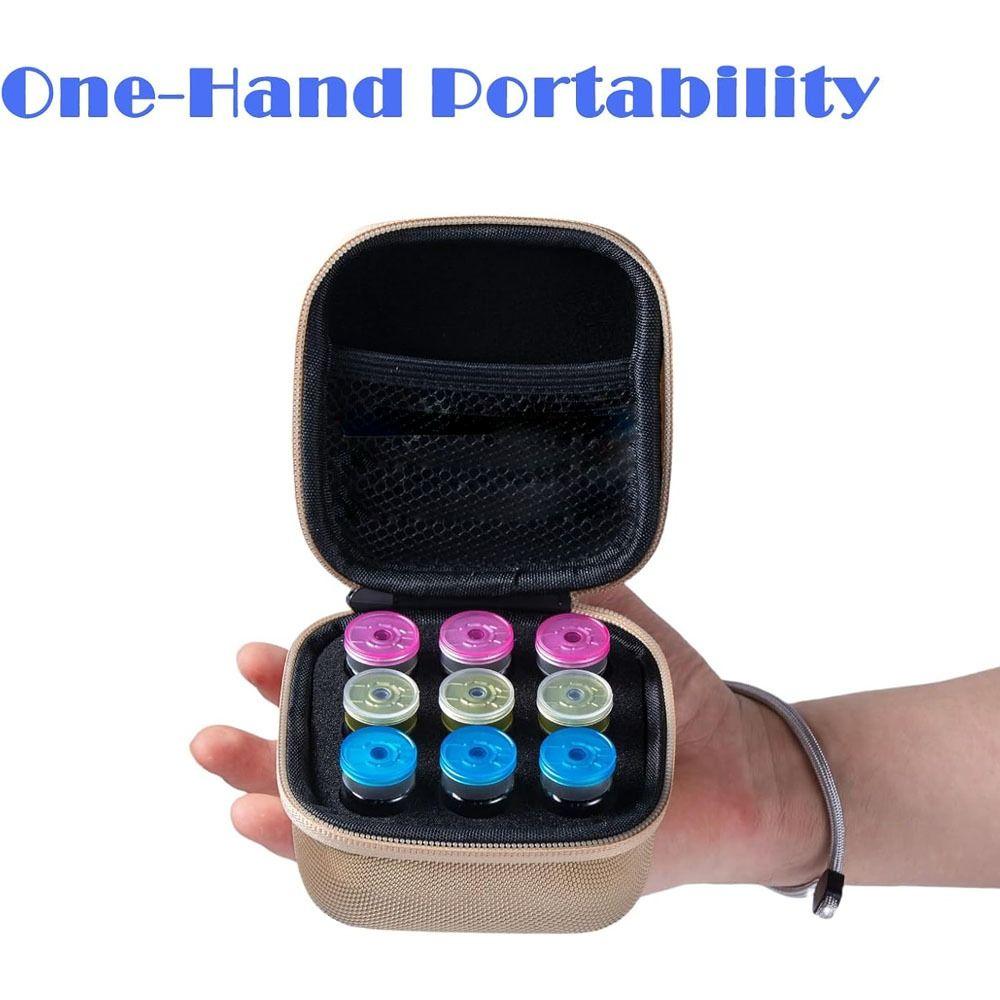 New Design with Hand Strap Insulin Storage Box Space-Saving Design EVA Protection Box 9 Slots Black Storage Container