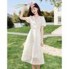 Si Shui Nian Hua Simple Elegant Short Sleeve Mid-Length Dress