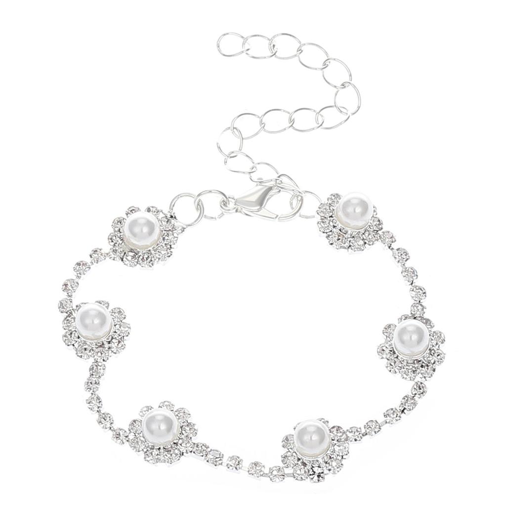 European-American Minimalist Rhinestone Claw Chain Bracelet: Versatile Full Diamond Design for Evening Wear