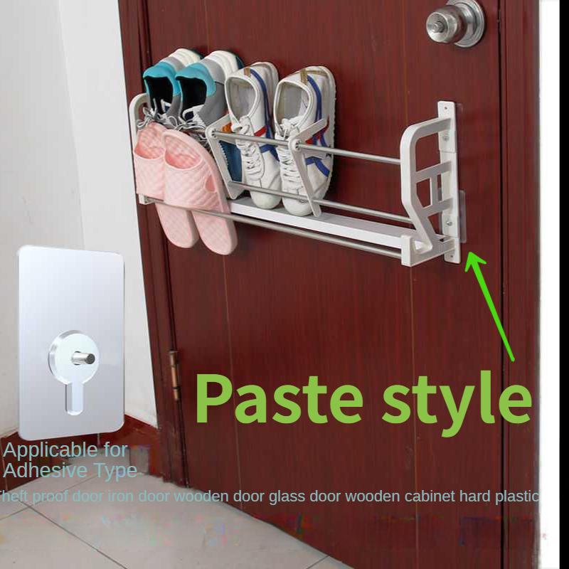 Полка для обуви на задней двери с магнитным креплением и присоской подвешиваемая без гвоздей экономит место стеллаж для хранения домашних тапочек 8668₽