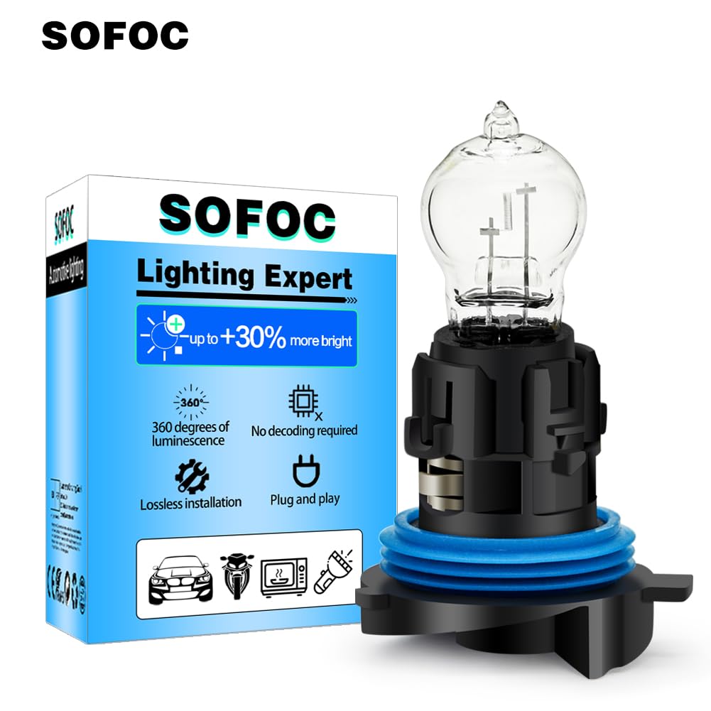 SOFOC PH24W Halogen Car DRL or Direction Indicator Light 24W Warm White 4300K Non-Polarity 2pcs