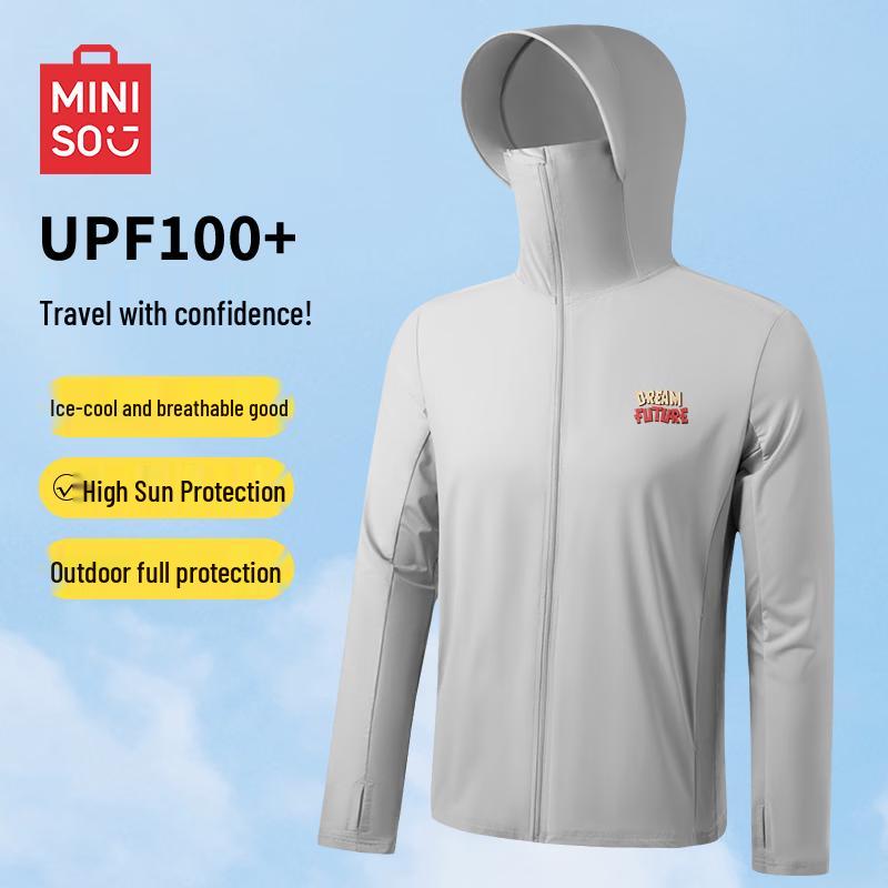 MINISO Men s Quick-Dry Ice Silk Hooded UV Protection Jacket XL