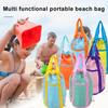 Bolsa de praia malha oca drenagem grande capacidade fecho de cordão secagem rápida portátil brinquedos para bebês concha bolsa de armazenamento bolsa de banho bolsa de higiene pessoal de viagem