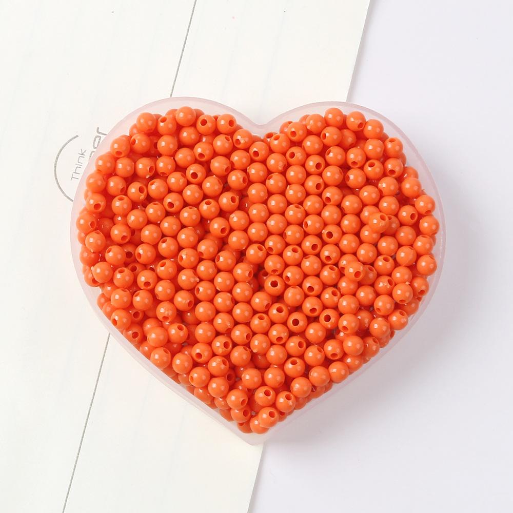 42-Color Acrylic Solid Color Round Beads Rice Beads Handmade Diy Beaded Loose Beads Bracelet Necklace Jewelry Material 3/4Mm