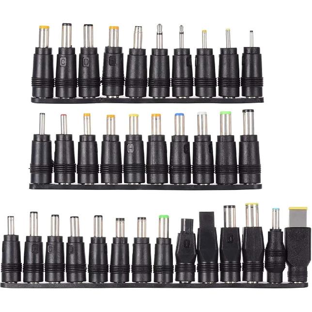 Universal 34pcs DC Connectors Plug Kit DC Power Adapter Connector, 5.5 x 2.1mm Female Base niversal DC plugs power converter
