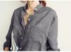 POLO collar single-breasted multi-button spot new Korean version versatile college-style Harajuku shirt long-sleeved cotton and linen shirt women's 
