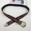 Brand Womens Pu Leather Belt With Gold Buckle For Casual Fashion And Retro Style