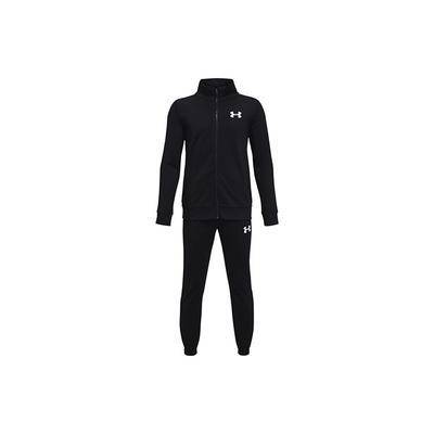 Solid Color Knitted Casual Sports Suit Kids Suit Black 1363290-001