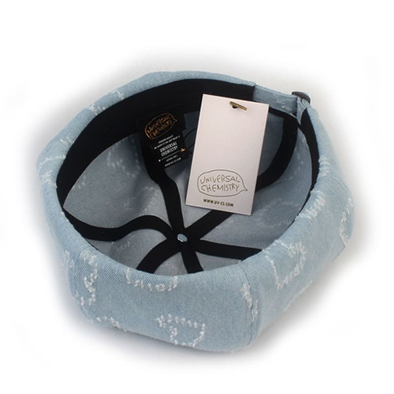 Universal chemistry Heart Light Denim Belted Beret Beret