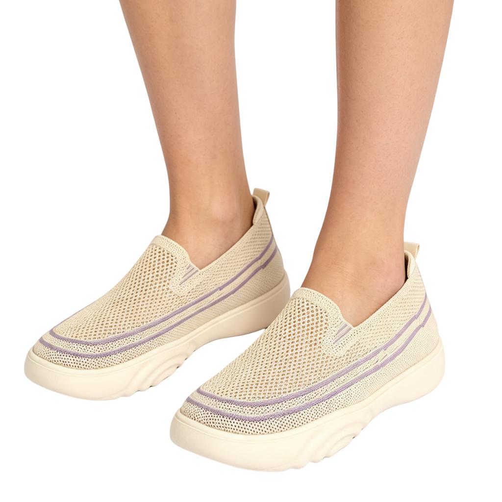 Women Mesh Casual Slip On Shoes Lightweight Breathable Walking Sneakers Flexible Sole Comfortable Fit