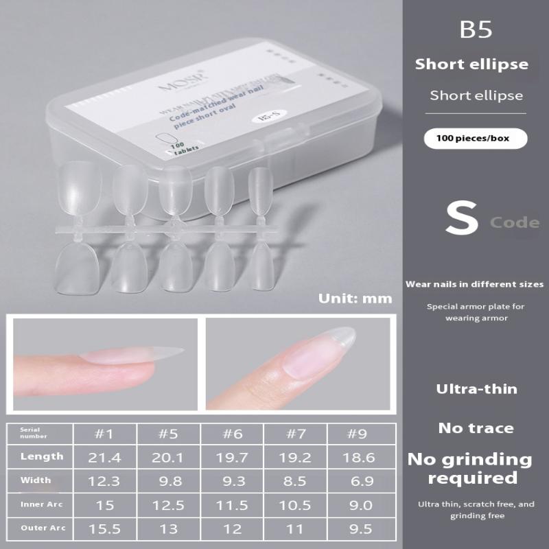 

100Pcs/Box False Nails Press On Nails Coffin Artificial Nails Clear Fake Nail Tips For Extension Manicure Tool Size Xs S M F